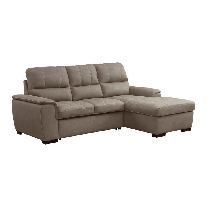 2-Piece Sectional with Pull-out Bed and Right Chaise with Hidden Storage