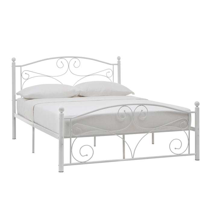White Metal Platform Bed - Full