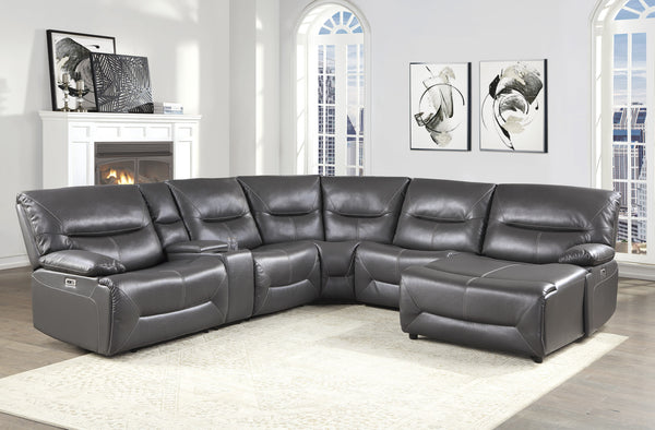 6-Piece Power Reclining Sectional with Right Chaise