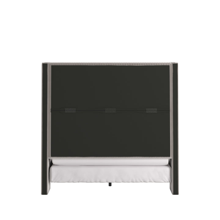 Wingback Upholstered Bed - Light Dove Gray, Full