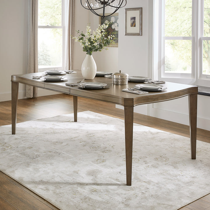 Antique Taupe Wood Extending Dining Table