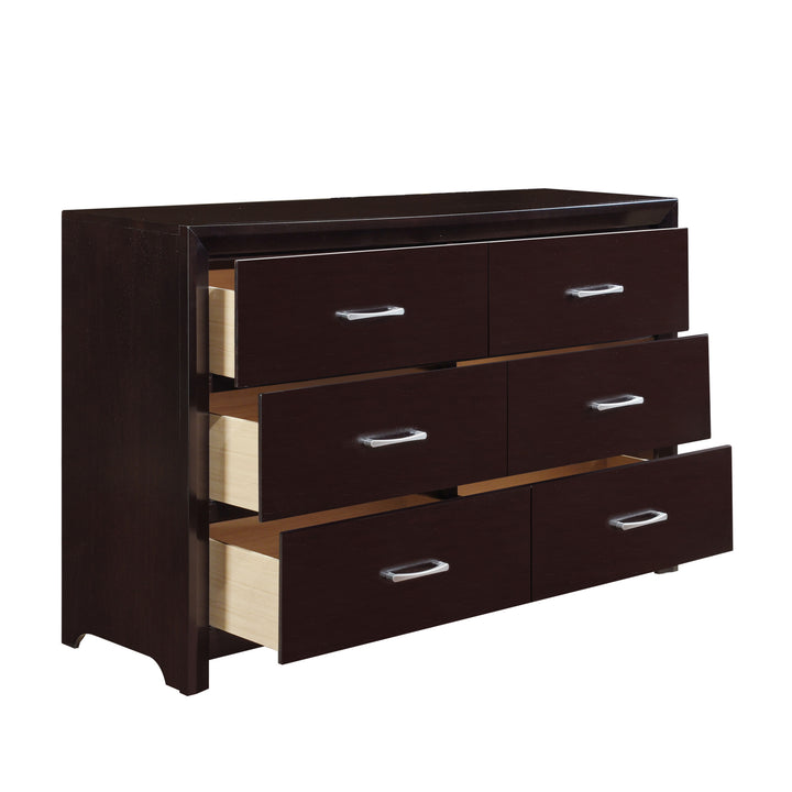 Edina Espresso-Hinted Cherry Finish Dresser