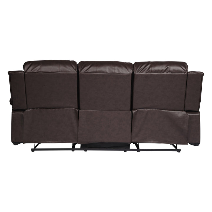 Cranley Brown Bonded Leather Double Reclining Sofa