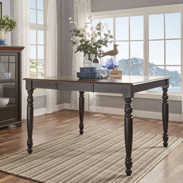 36"-54" Two-Tone Extending Counter Height Dining Table - Antique Black with Cherry Top Finish