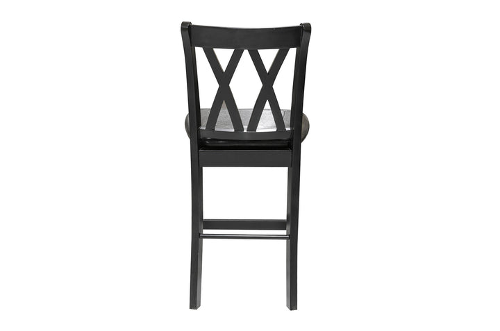 Norman Black Finish 5Pc Pack Counter Height Set
