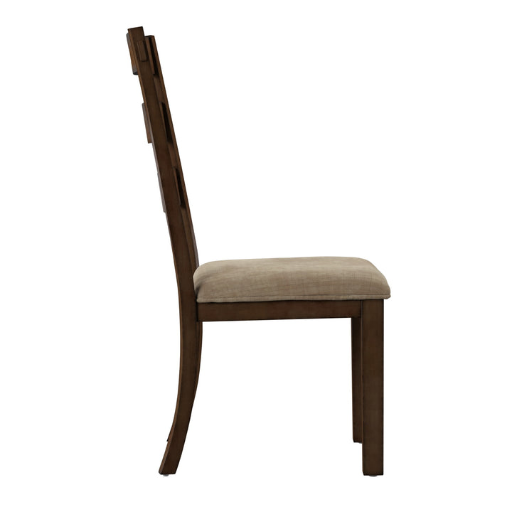 Set Of 2, Clayton Warm Burnished Oak Finish Side Chair
