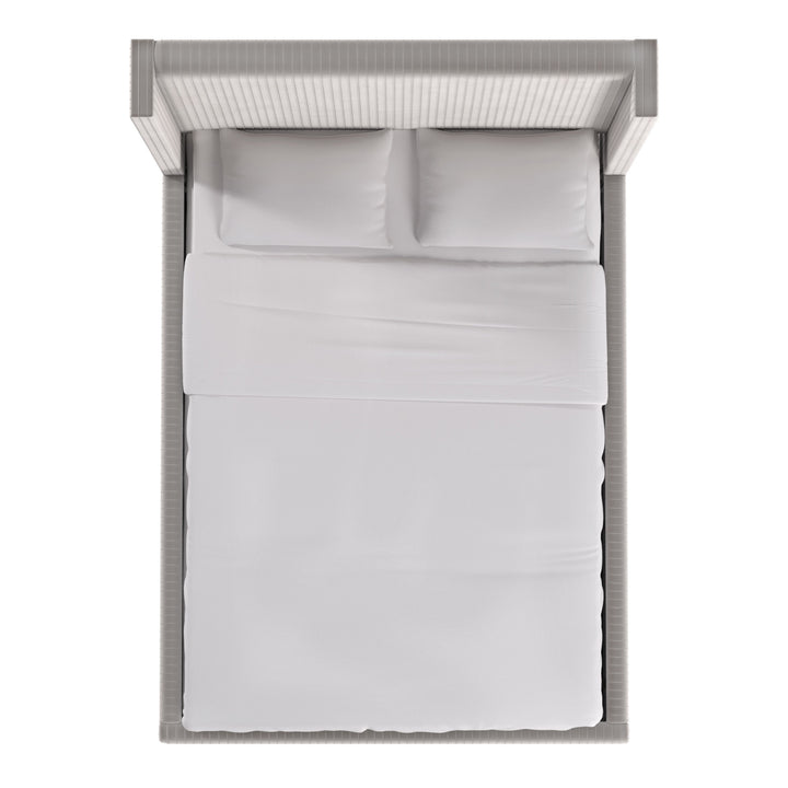 Wingback Upholstered Bed - Light Dove Gray, Full
