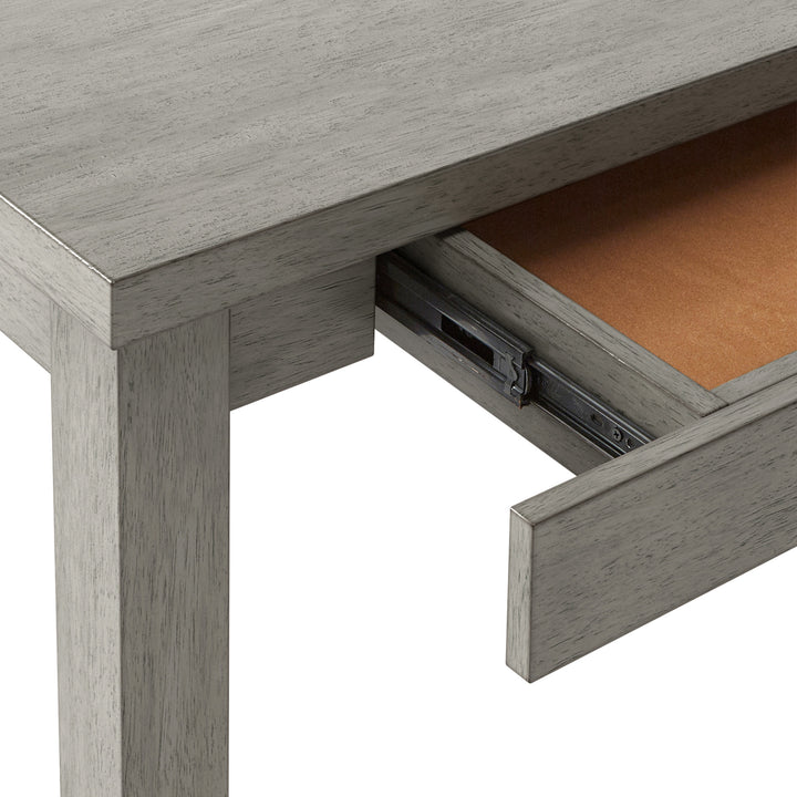 Solid Wood Rectangular Dining Table with Two Drawers - Antique Gray