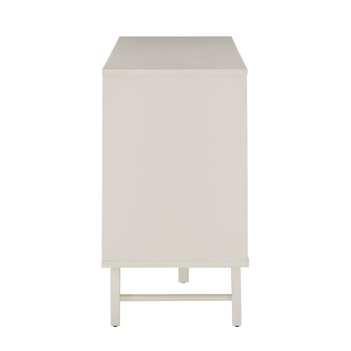 Butter White and Light Charcoal Finish 6-Drawer Dresser