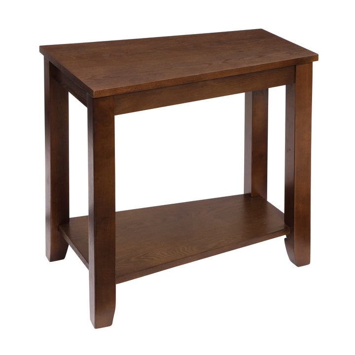 Elwell Espresso Finish Wedged Chairside Table