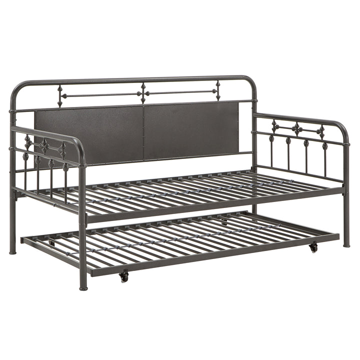 Daybed With Trundle - Dark Silver - Dark Silver