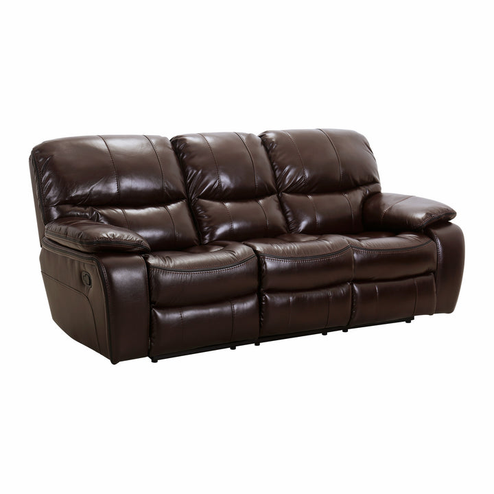 Brown Leather Double Reclining Sofa