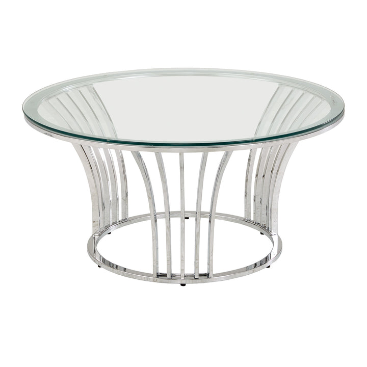  Chrome Finish Table with Glass Top - Coffee Table