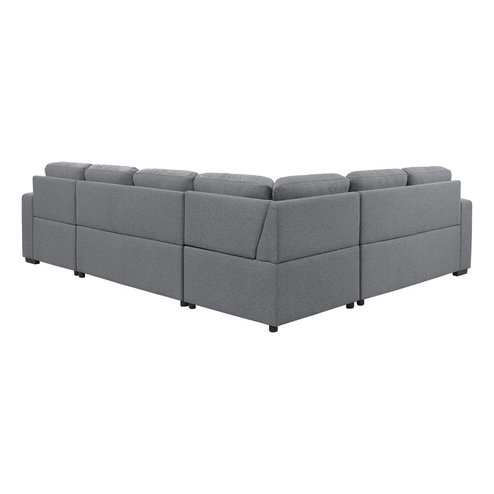 4-Piece Sectional with Pull-out Bed and Right Chaise with Hidden Storage