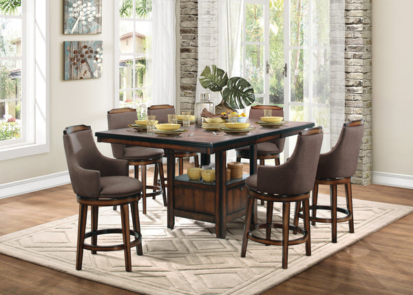 Set Of 2, 360 Swvl Cntr Ht Chair, Choc Ln