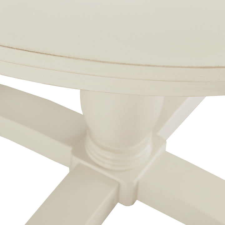 44" Round Pedestal Dining Table  - White Finish