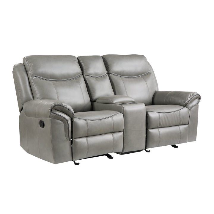 Double Glider Reclining Loveseat with Center Console, Receptacles & Usb Ports