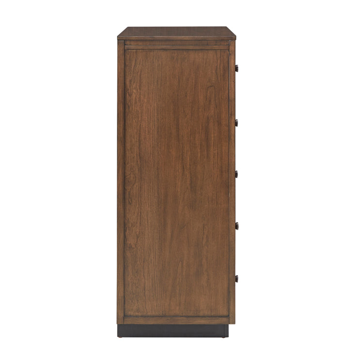 Walnut Finish 5-Drawer Modular Chest