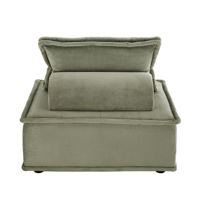 Velvet Tufted Modular Accent Chair with Pillow Back - Moss Green