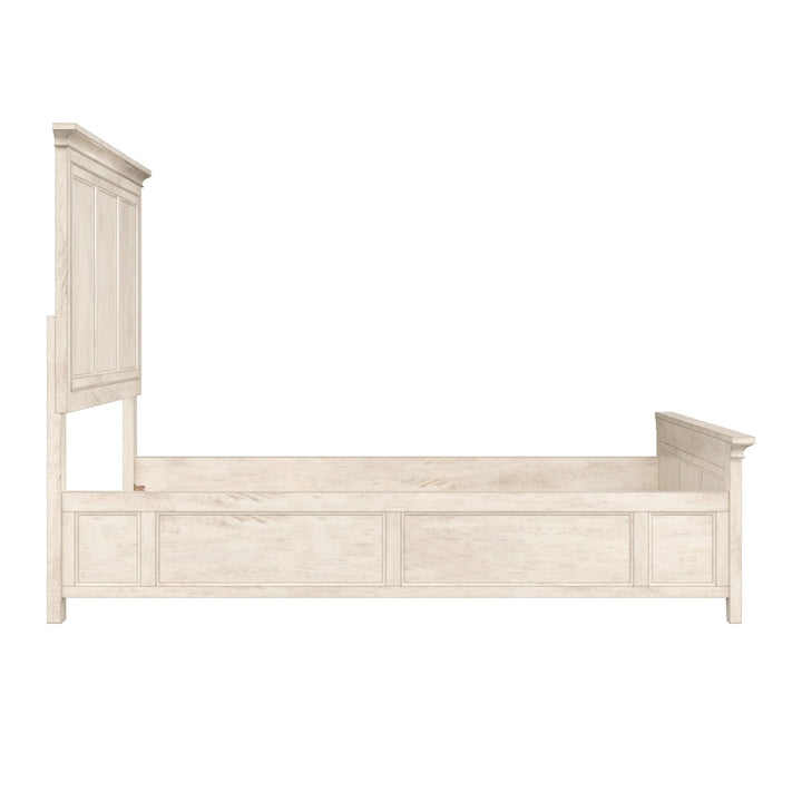 Wood Panel Bed - Antique White, Queen