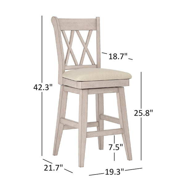 Double X-Back Counter Height Wood Swivel Chair - Antique Sage