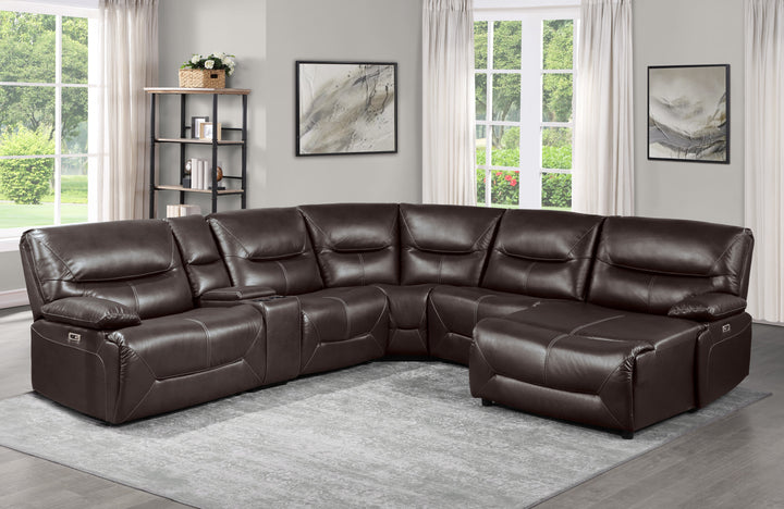 6-Piece Power Reclining Sectional with Right Chaise