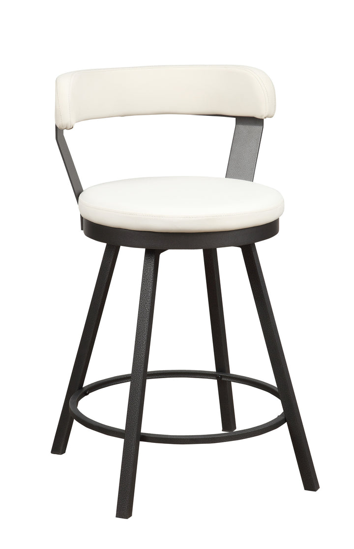 Set Of 2, Counter Height Chair, White Pu