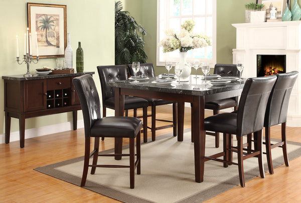 Decatur Espresso Finish Counter Height Table with Marble Top
