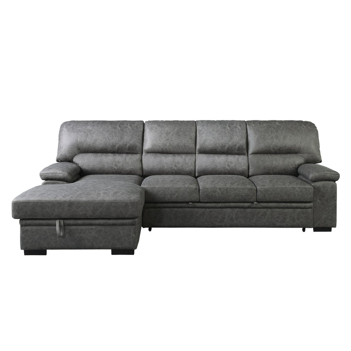 2-Piece Sectional with Pull-out Bed and Chaise with Hidden Storage