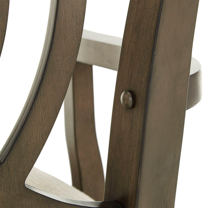 Dark Walnut Finish and Fabric Dining Chairs (Set of 2) - Arm Chair