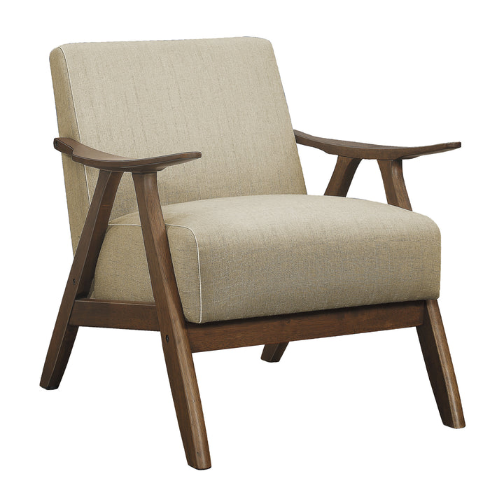 Accent Chair, Light Brown Fabric
