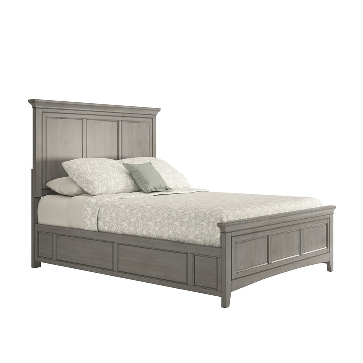 Wood Panel Bed - Antique Grey Finish, Queen