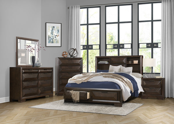 Queen Platform Bed with Footboard Storage