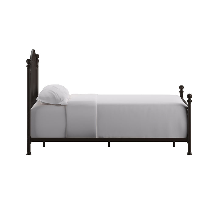 Dark Bronze Victorian Metal Bed - Antique Dark Bronze, Queen