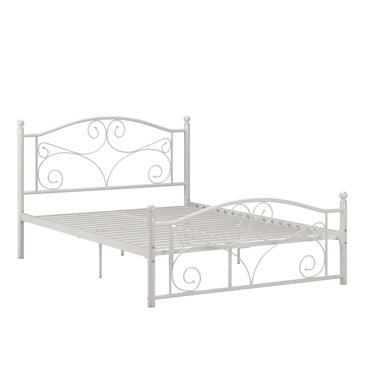 White Metal Platform Bed - Full