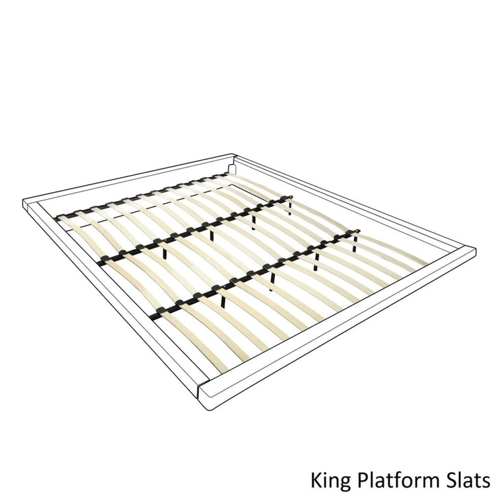 Nailhead Wingback Tufted Upholstered Platform Bed - Beige Linen, King Size