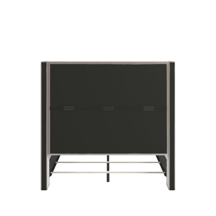 Wingback Upholstered Bed - Light Dove Gray, Full