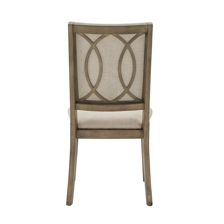 Antique Beige Fabric Dining Chairs (Set of 2)