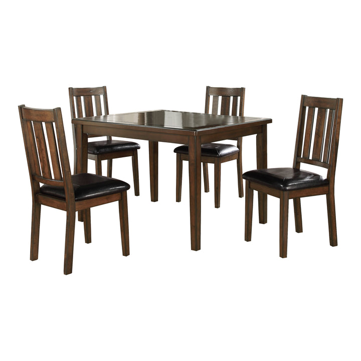 Mosely Dark Brown Cherry Finish 5Pc Pack Dinette Set
