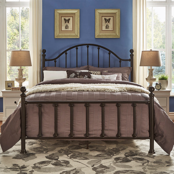 Dark Bronze Victorian Metal Bed - Antique Dark Bronze, Queen