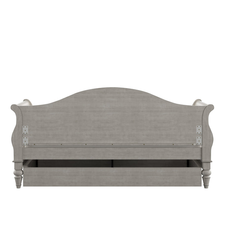 Traditional Wood Slat Daybed - Antique Gray, With Trundle