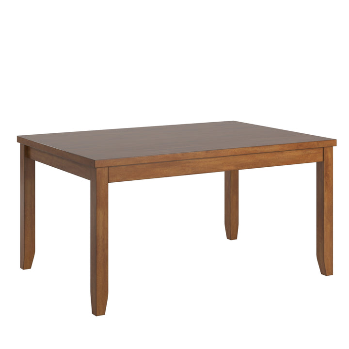 Solid Wood Rectangular Dining Table with Two Drawers - Oak Finish