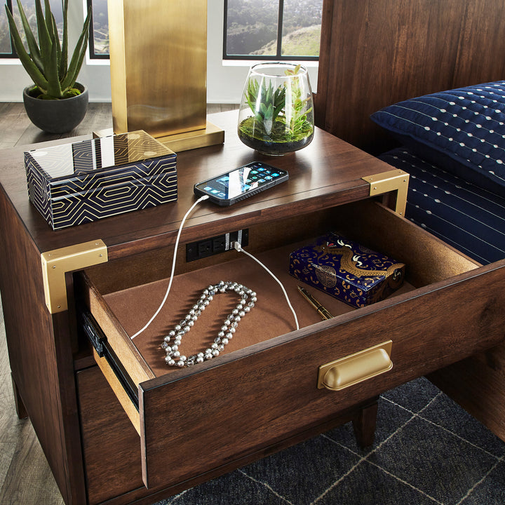 26" Wide 2 - Drawer Campaign Nightstand