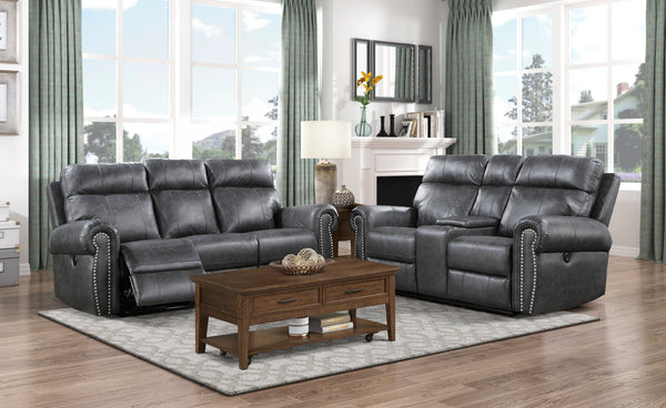 Power Double Reclining Loveseat with Center Console