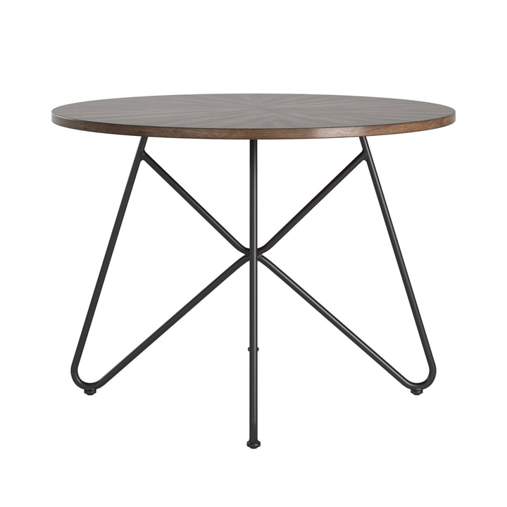 Walnut Finish Round 5-Piece Dining Set - High Back Chairs