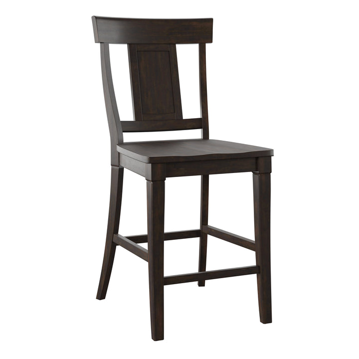 Panel Back Wood Counter Height Chairs (Set of 2) - Antique Black