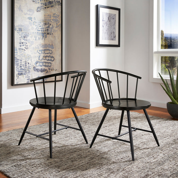Slope Low Back Windsor Metal Side Chairs (Set of 2)