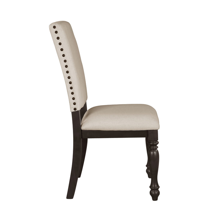 Set Of 2, Grey Finish Side Chair