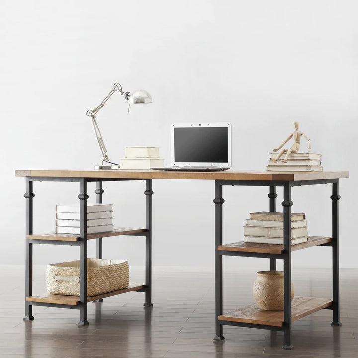 3-Piece Desk or Sofa Table and Bookcase Set - 26-inch Bookcases