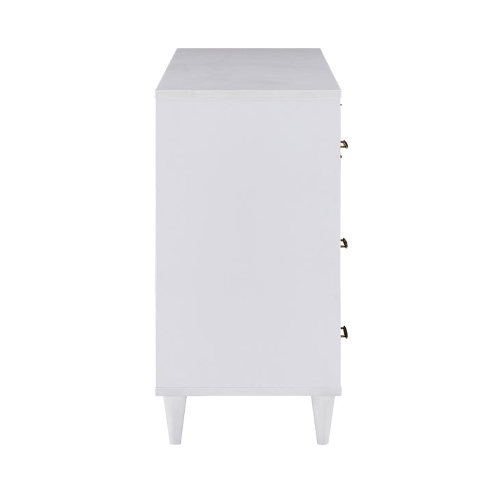 White and Natural Finish 8-Drawer Dresser
